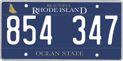 RI license plate 854347
