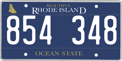 RI license plate 854348