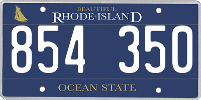 RI license plate 854350