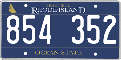 RI license plate 854352