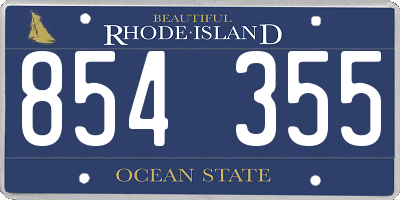 RI license plate 854355