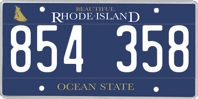 RI license plate 854358