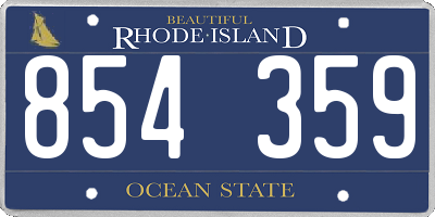 RI license plate 854359