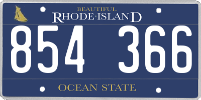 RI license plate 854366