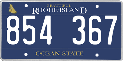 RI license plate 854367