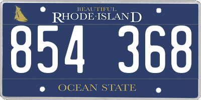 RI license plate 854368