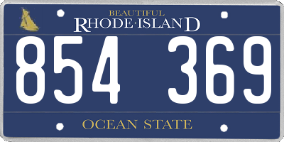 RI license plate 854369