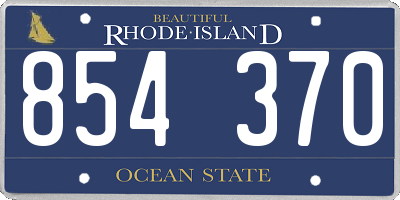 RI license plate 854370