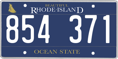 RI license plate 854371