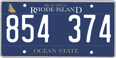 RI license plate 854374