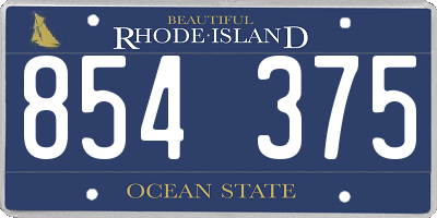 RI license plate 854375