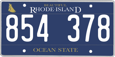 RI license plate 854378