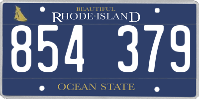 RI license plate 854379