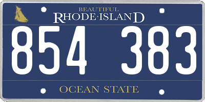 RI license plate 854383