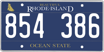 RI license plate 854386
