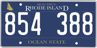 RI license plate 854388