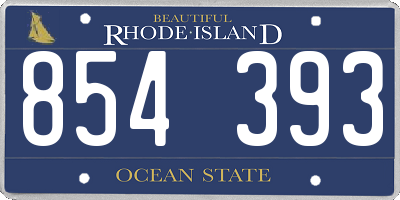 RI license plate 854393