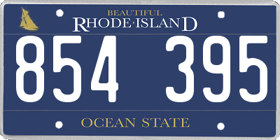 RI license plate 854395