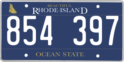 RI license plate 854397