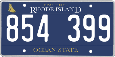 RI license plate 854399
