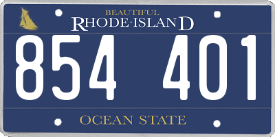 RI license plate 854401