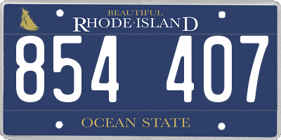 RI license plate 854407