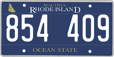 RI license plate 854409