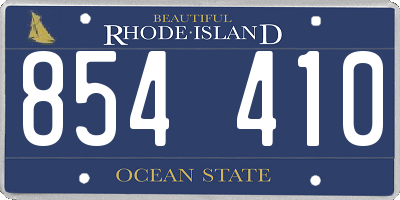 RI license plate 854410