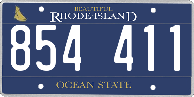 RI license plate 854411
