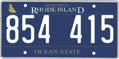 RI license plate 854415