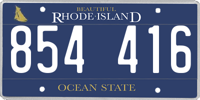 RI license plate 854416