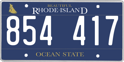 RI license plate 854417