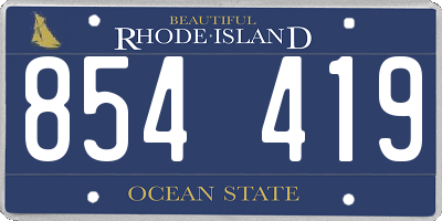RI license plate 854419