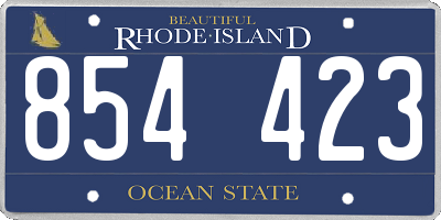 RI license plate 854423