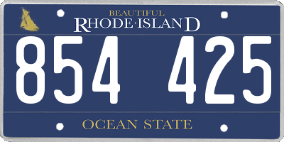 RI license plate 854425