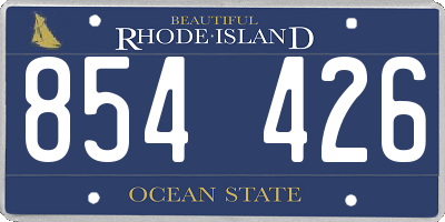 RI license plate 854426