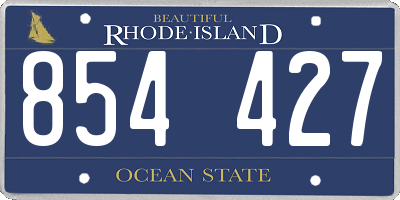 RI license plate 854427