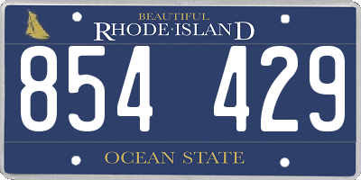 RI license plate 854429
