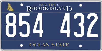 RI license plate 854432