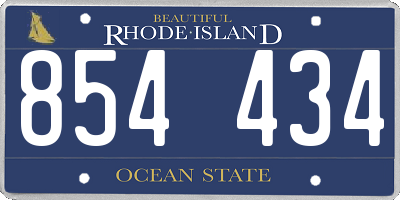 RI license plate 854434