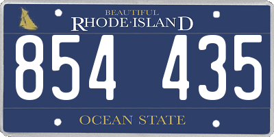 RI license plate 854435