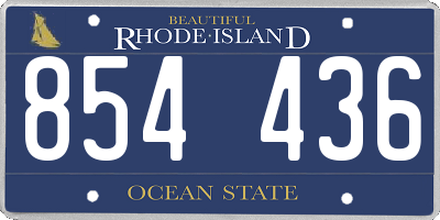 RI license plate 854436