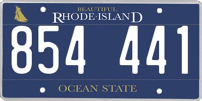 RI license plate 854441
