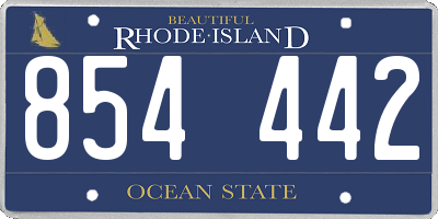 RI license plate 854442