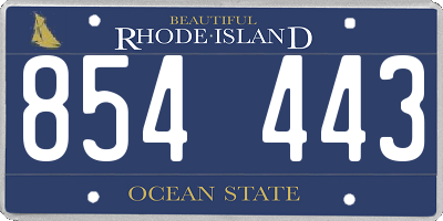 RI license plate 854443