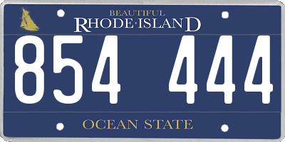 RI license plate 854444