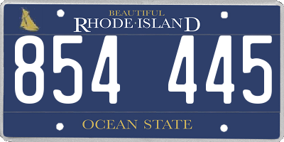 RI license plate 854445