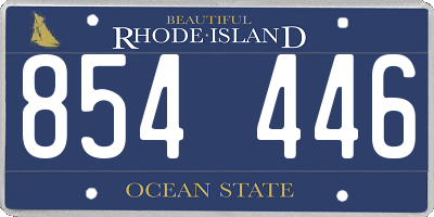 RI license plate 854446