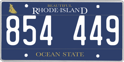RI license plate 854449