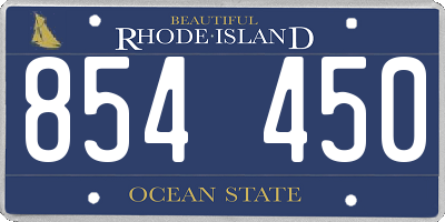 RI license plate 854450